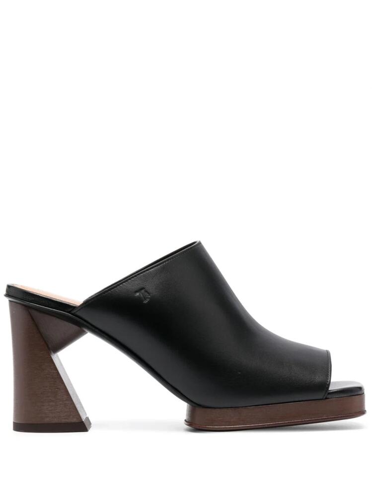 Tod's Platform 95mm leather mules - Black Cover