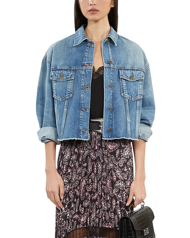 The Kooples Cropped Denim Jacket Cover