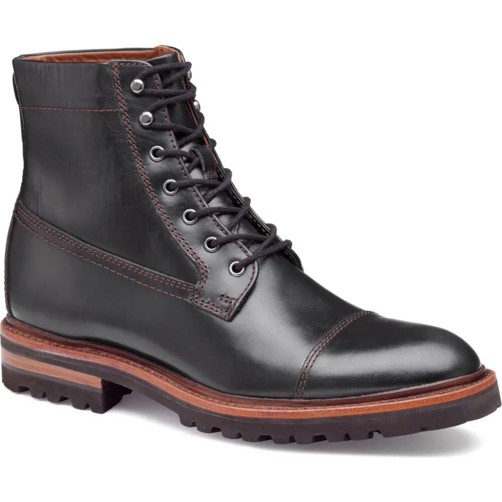 JOHNSTON & MURPHY COLLECTION Dudley Water Resistant Lace-Up Boot in Black Full Grain Cover