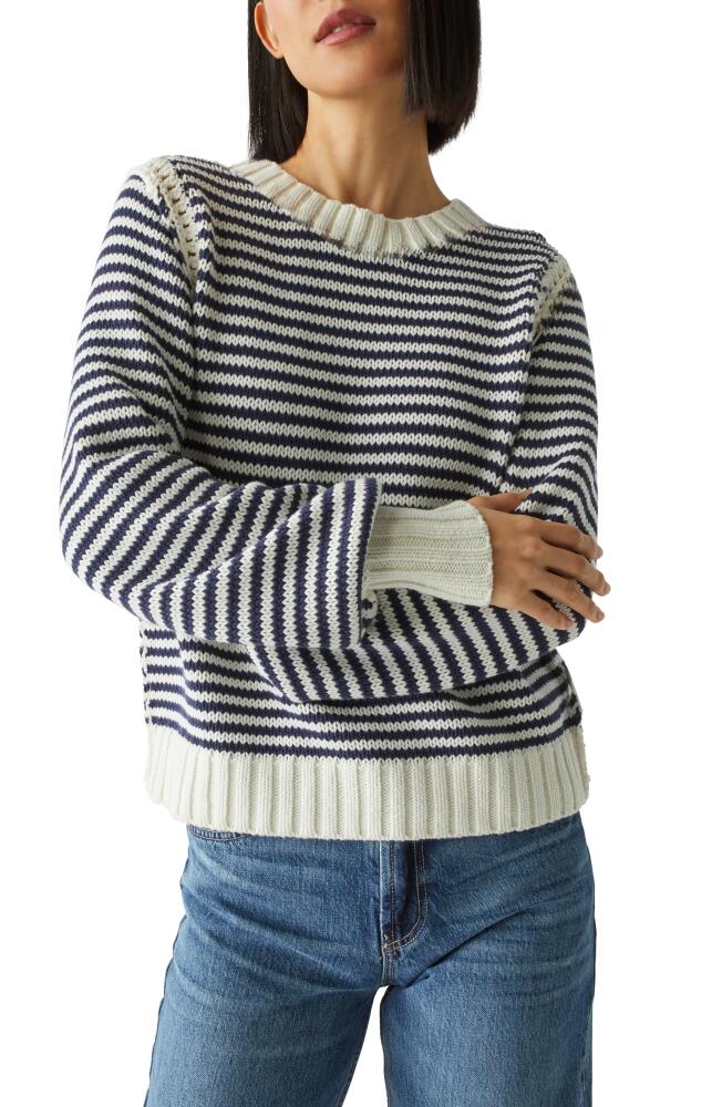 Michael Stars Casey Crewneck Sweater in Nocturnal Stripe Cover