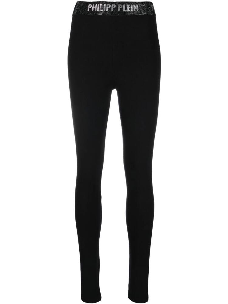 Philipp Plein gem logo-waistband leggings - Black Cover