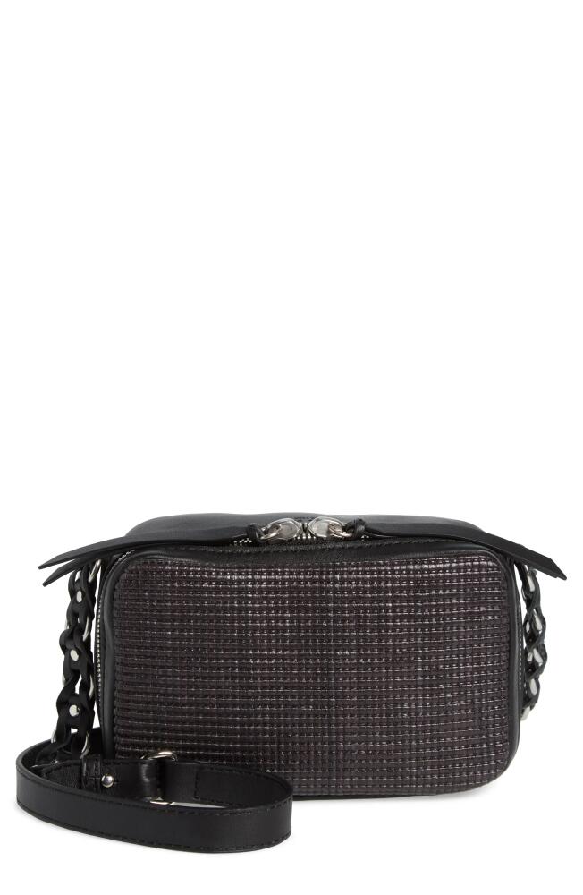 rag & bone Cami Straw & Leather Camera Bag in Black Cover