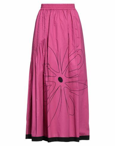 Gentryportofino Woman Maxi skirt Fuchsia Cotton Cover