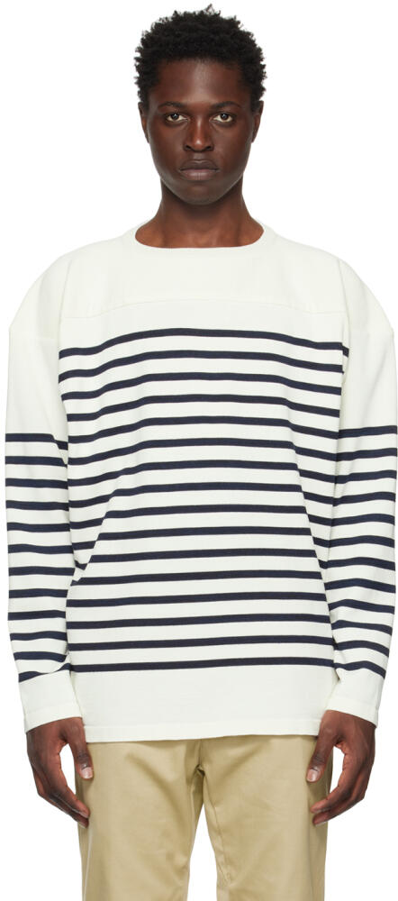 nanamica White Striped Sweater Cover