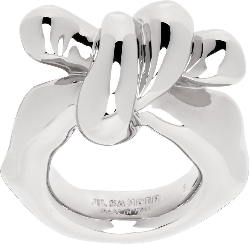 Jil Sander Silver Twisted Ring Cover