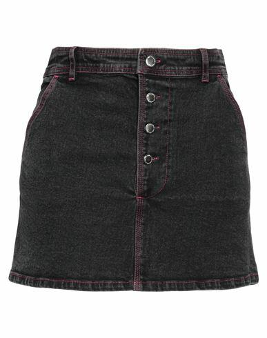 Des_phemmes Woman Denim skirt Black Cotton, Elastane Cover