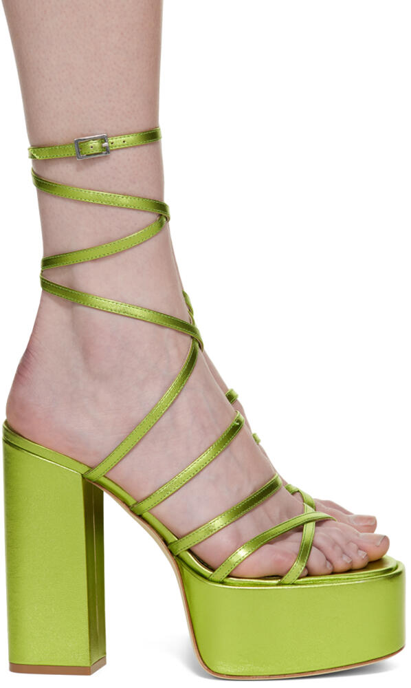 Paris Texas Green Evita Platform Sandals Cover