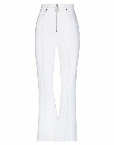 Gaëlle Paris Woman Jeans White Cotton, Elastomultiester, Elastane Cover