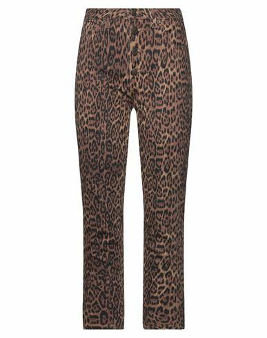 Guess Woman Pants Brown Cotton, Elastane Cover