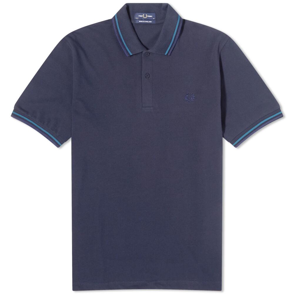 Fred Perry Men's Twin Tipped Polo Shirt in Navy/Petrol Blue/French Navy Cover