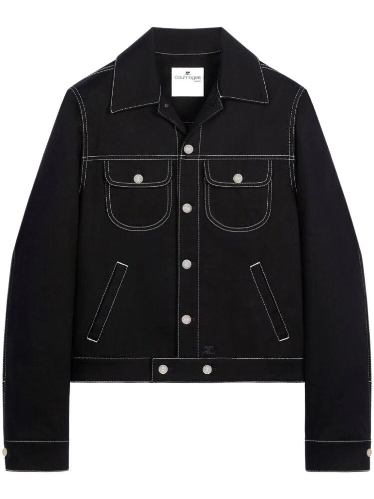 Courrèges contrast-stitching denim jacket - Black Cover