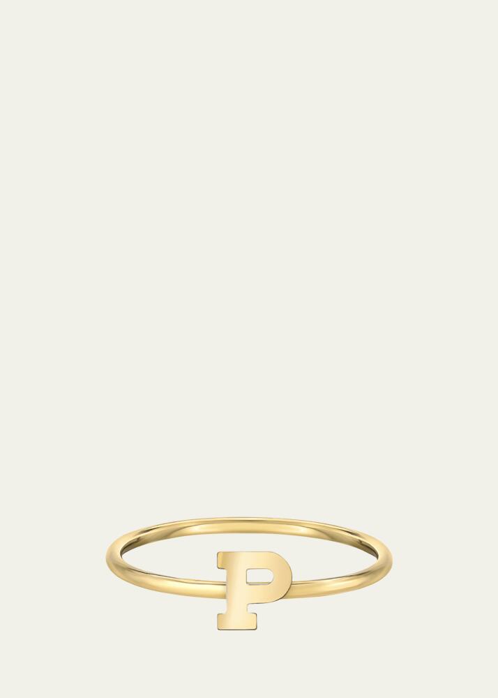 Zoe Lev Jewelry 14K Yellow Gold Initial A Ring Cover