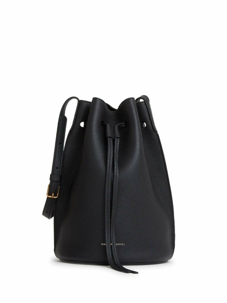 Mansur Gavriel Champagne logo-print bucket bag - Black Cover