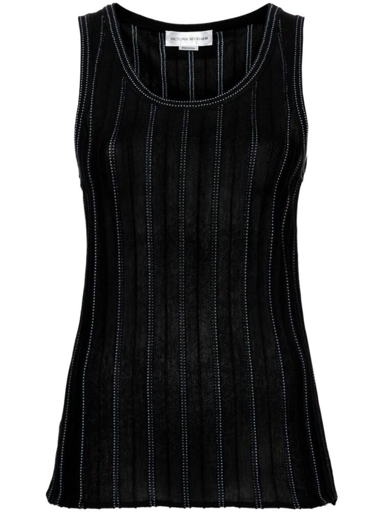 Victoria Beckham micro-dot tank top - Black Cover