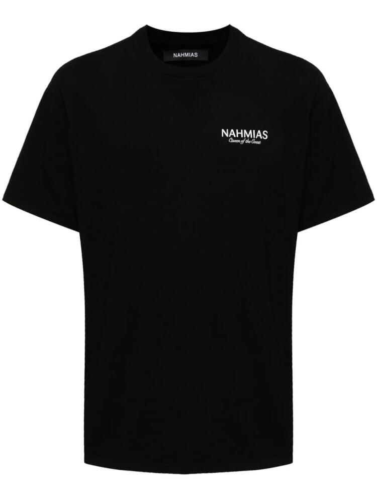 Nahmias logo-embroidered cotton T-shirt - Black Cover