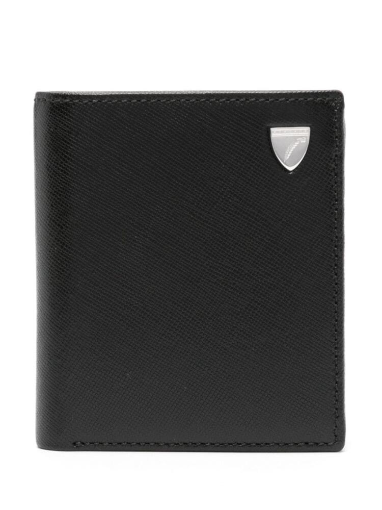 Aspinal Of London logo-plaque saffiano billfold wallet - Black Cover