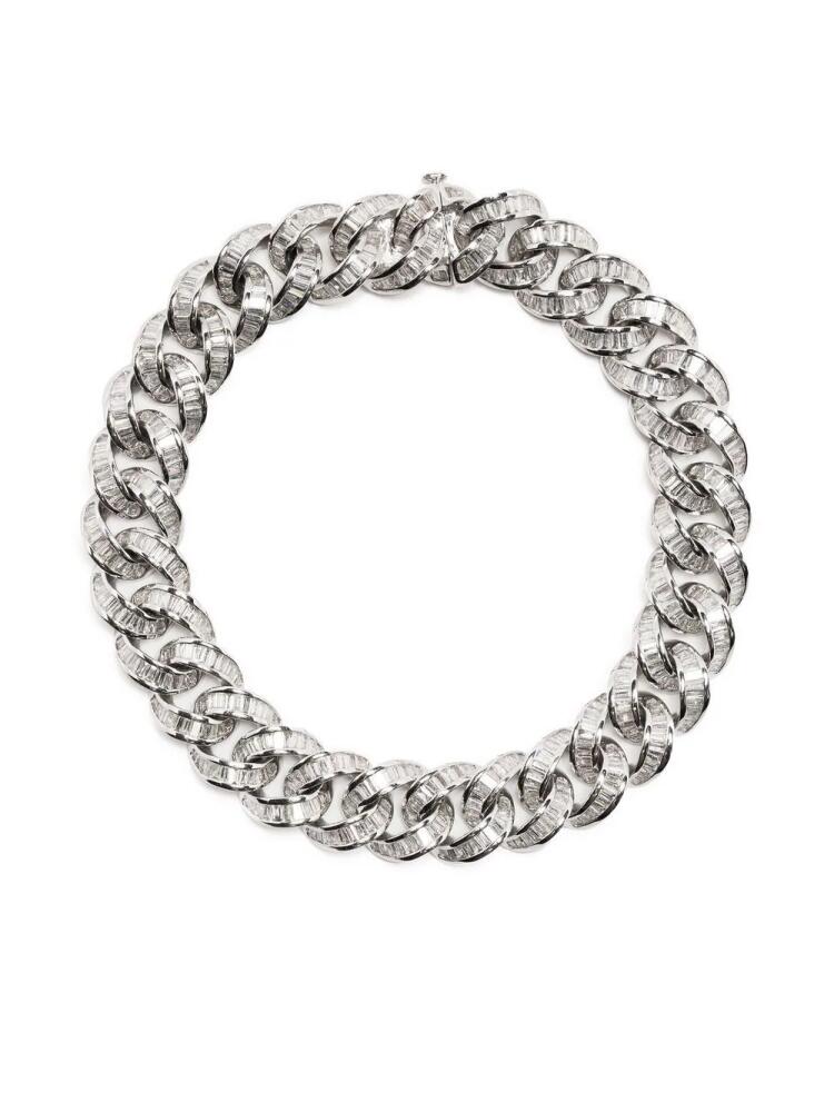 SHAY 18kt white gold diamond chain-link bracelet - Silver Cover