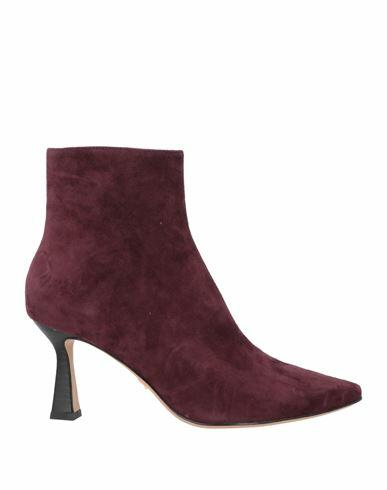 Lola Cruz Woman Ankle boots Burgundy Soft Leather Cover