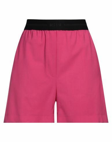 Msgm Woman Shorts & Bermuda Shorts Fuchsia Virgin Wool, Elastane Cover