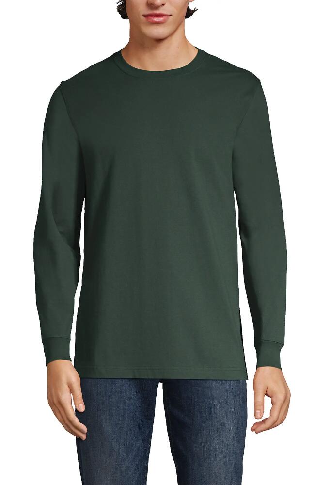 Lands' End Super-T Long Sleeve T-Shirt in Deep Woodland Green Cover