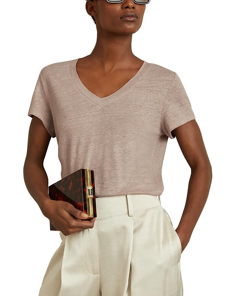 Reiss Lottie V Neck Linen Tee Cover