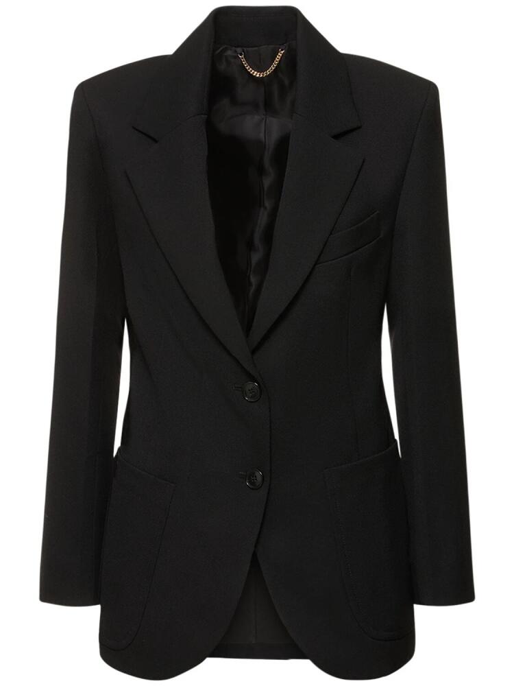 VICTORIA BECKHAM Patch Pocket Wool Blend Blazer Cover