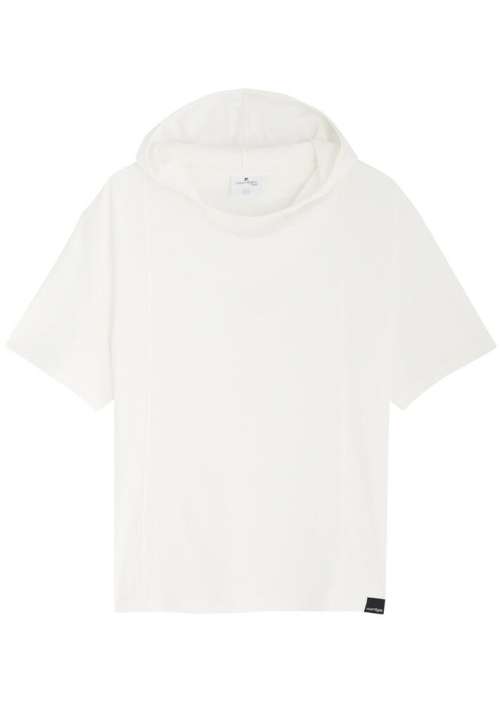 Courrèges Logo Hooded Cotton T-shirt - White Cover