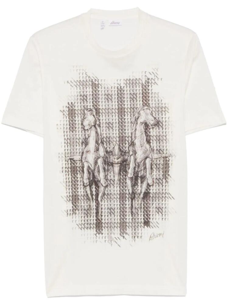 Brioni graphic print T-shirt - White Cover