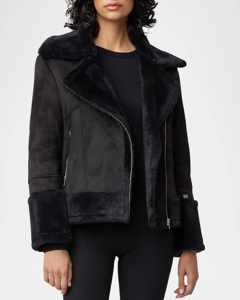 Soia & Kyo Phoebe Faux-Sherpa Biker Jacket Cover