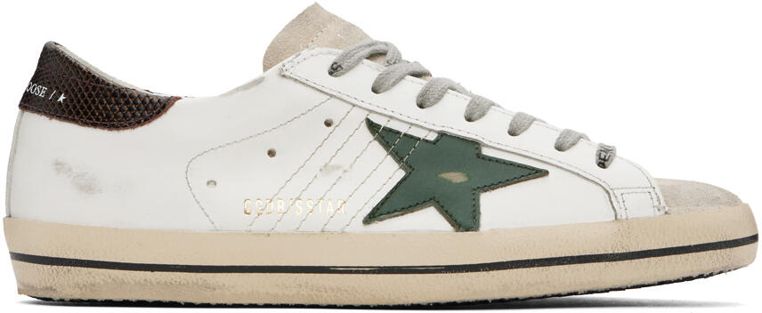 Golden Goose White & Gray Super-Star Classic Sneakers Cover