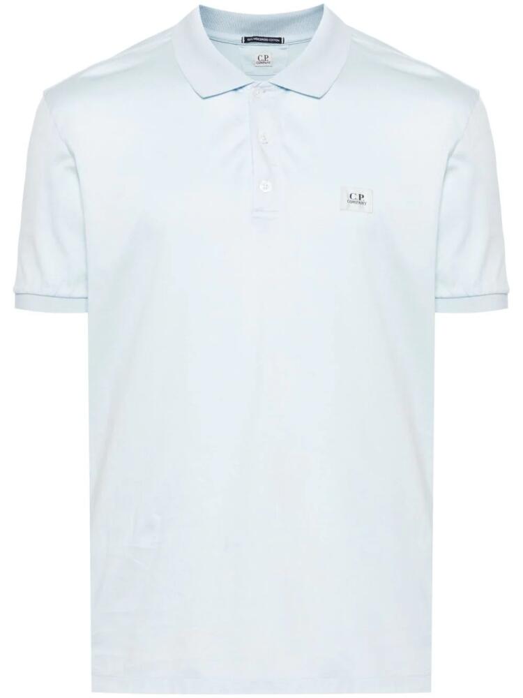 C.P. Company logo-patch jersey polo shirt - Blue Cover