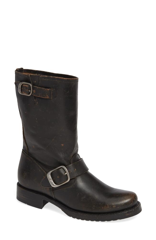 Frye 'Veronica' Short Boot in Black Brush Off Leather Cover