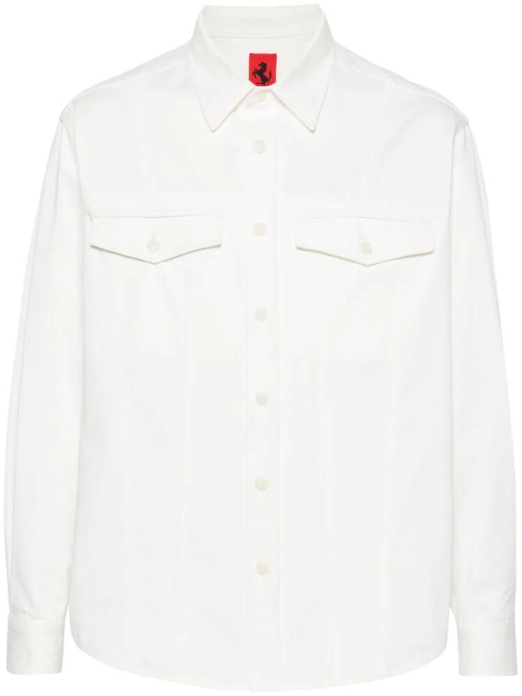 Ferrari panelled twill shirt - White Cover