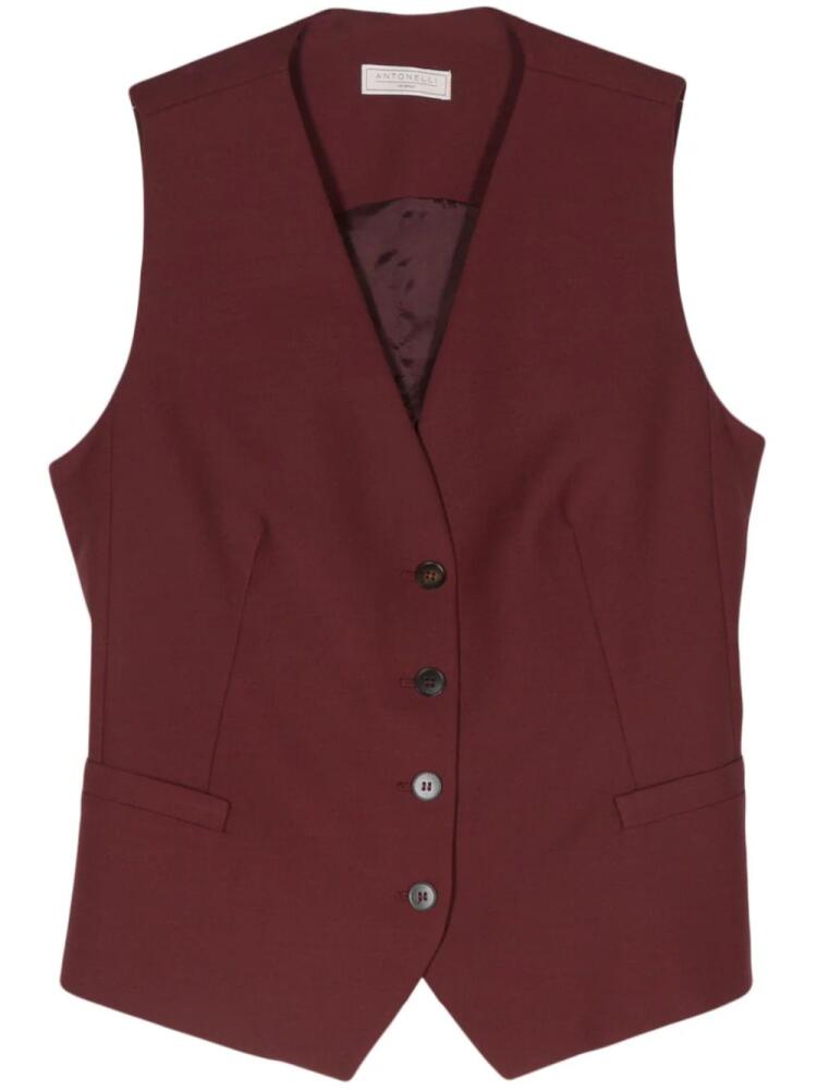 Antonelli dart-detail waistcoat - Red Cover