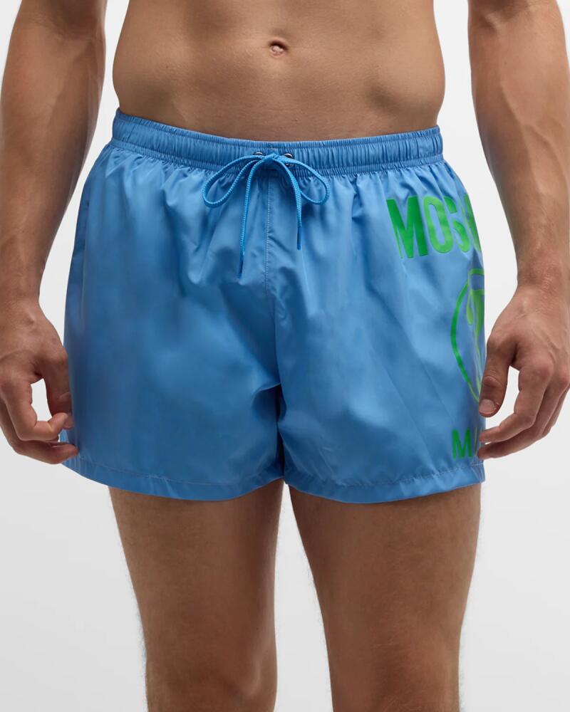 Moschino Men's Swim Shorts with Side Logo Cover