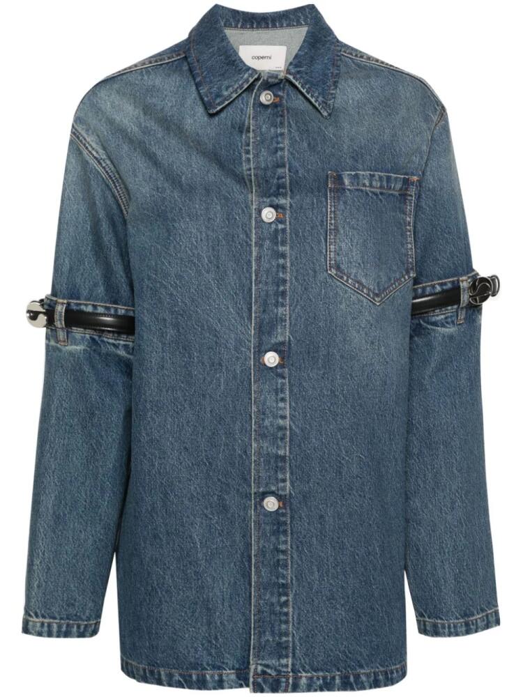 Coperni belted-sleeves denim shirt - Blue Cover