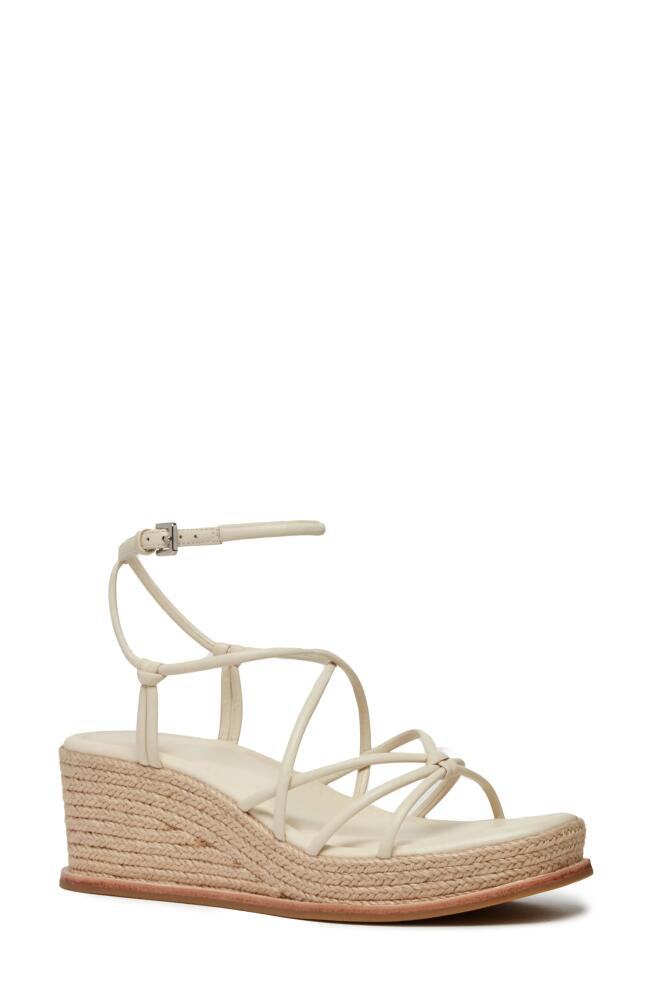 PAIGE Julia Ankle Strap Espadrille Platform Wedge Sandal in Bone Cover