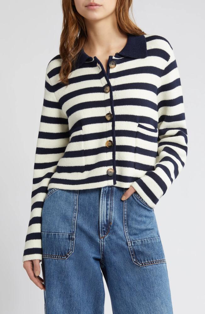 Favorite Daughter The Annabel Stripe Knit Jacket in Navy/White Cover