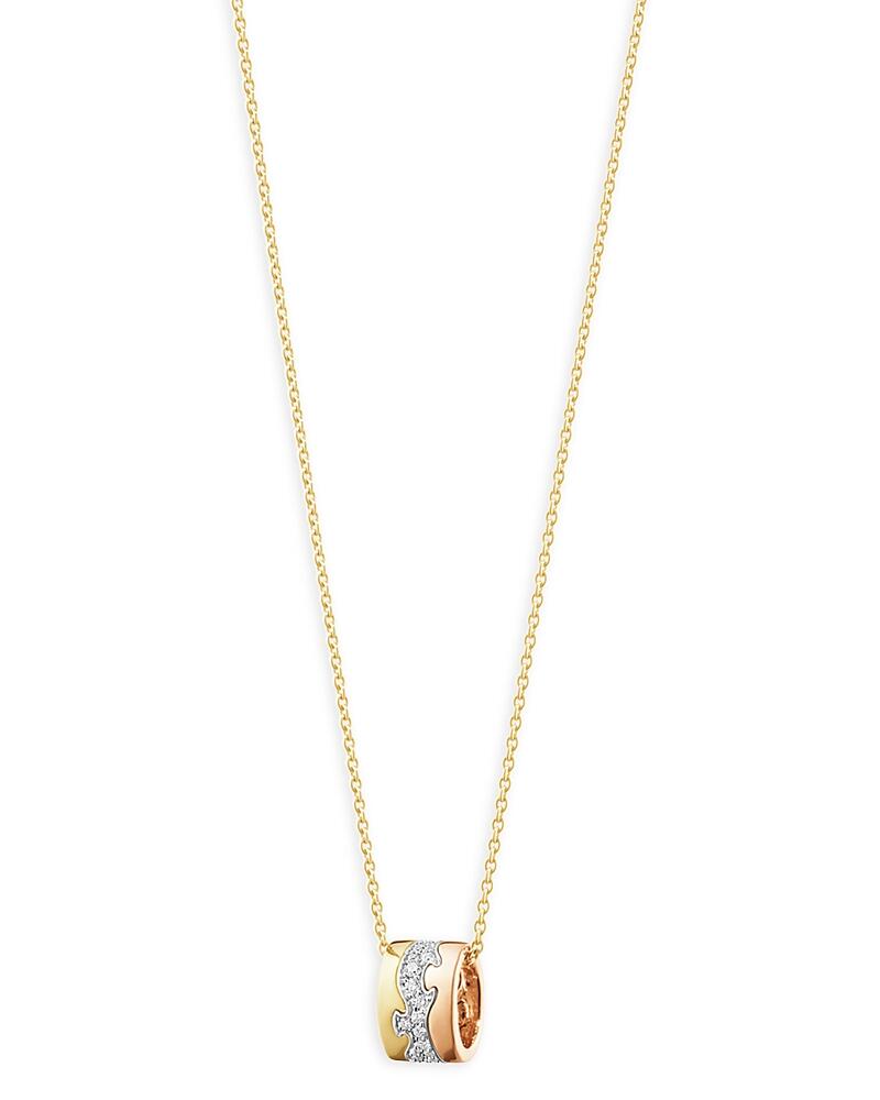 Georg Jensen 18K Rose, White & Yellow Gold Fusion Diamond Pave Puzzle Inspired Pendant Necklace, 17.72 Cover