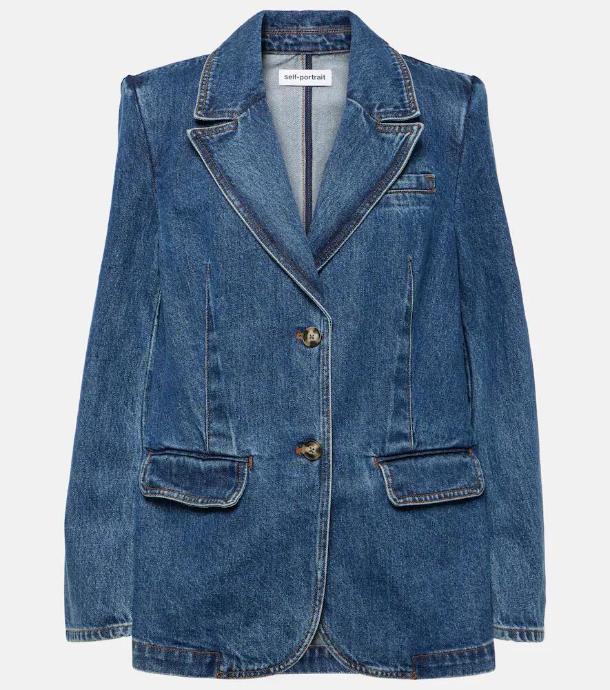 Self-Portrait Oversized denim blazer Cover