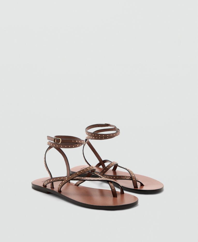 Mango Women's Leather Straps Sandals - Leather Cover