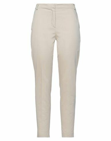 D. exterior Woman Pants Beige Cotton, Elastane Cover