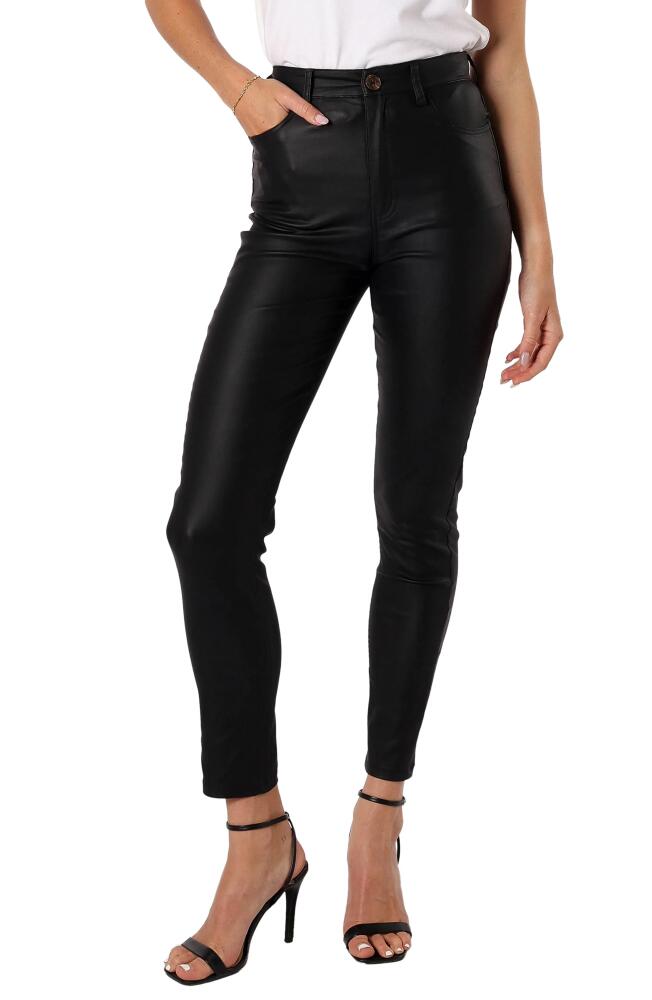 Petal & Pup Sammie High Waist Faux Leather Pants in Black Cover