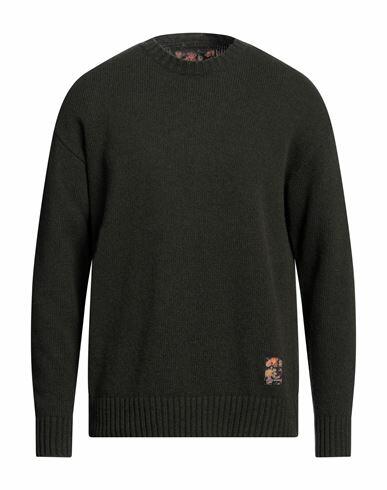 Emporio Armani Man Sweater Dark green Wool, Polyamide Cover