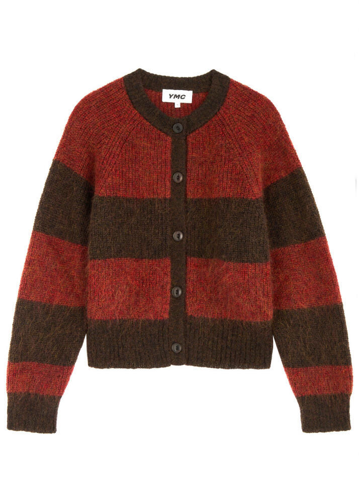 Ymc Foxtail Striped Mohair-blend Cardigan - Red Cover