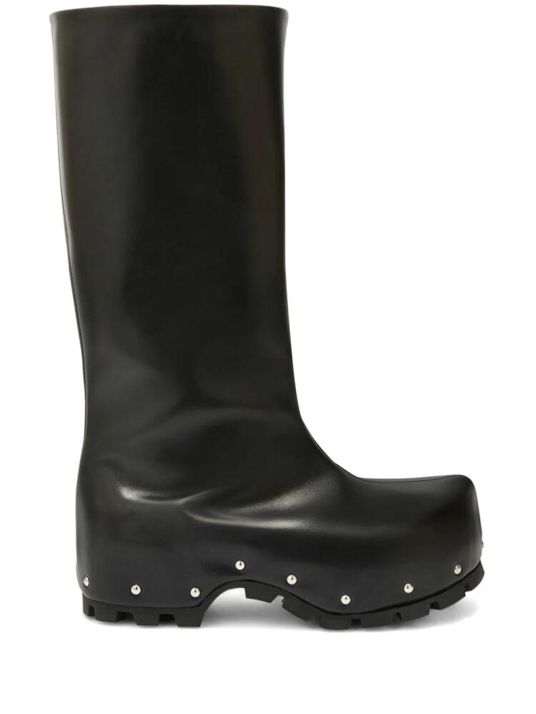 Jil Sander studded leather knee-high boots - Black Cover