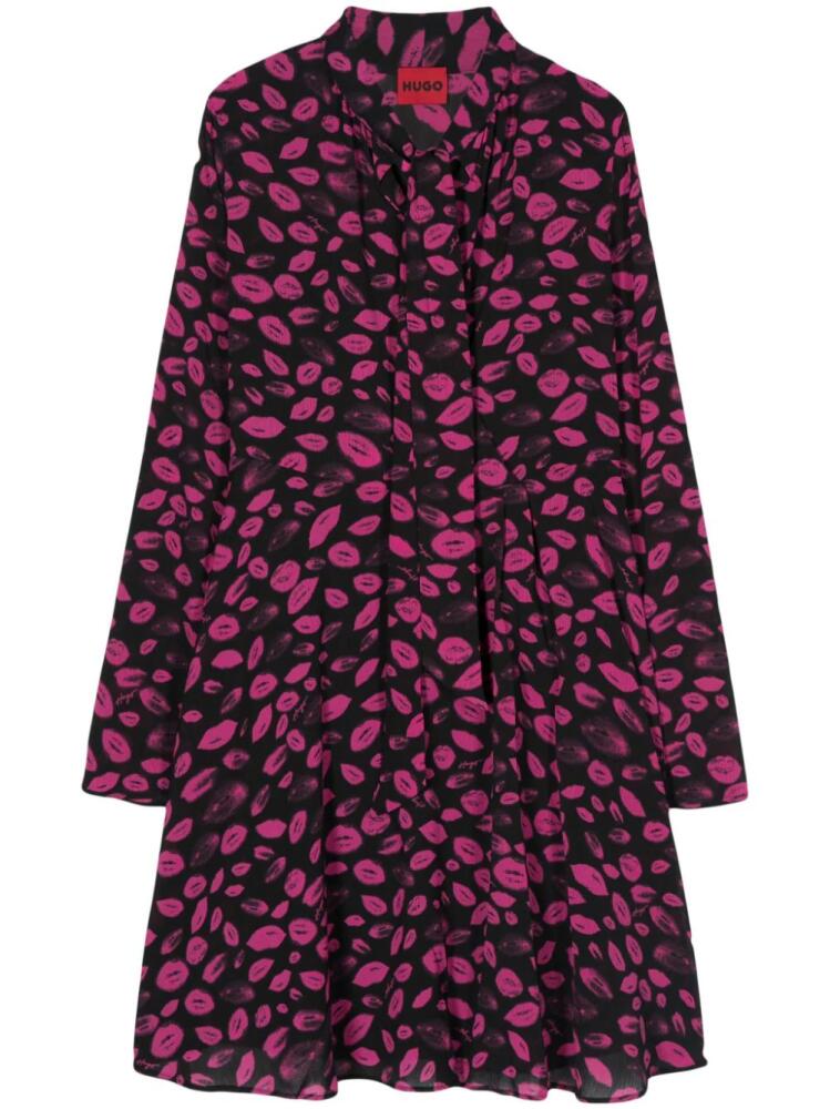 HUGO Kaleya lips-print dress - Black Cover