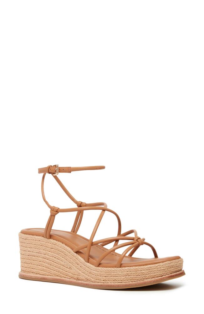 PAIGE Julia Ankle Strap Espadrille Platform Wedge Sandal in Cognac Cover