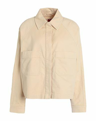 Hugo Woman Jacket Beige Cotton, Elastane Cover