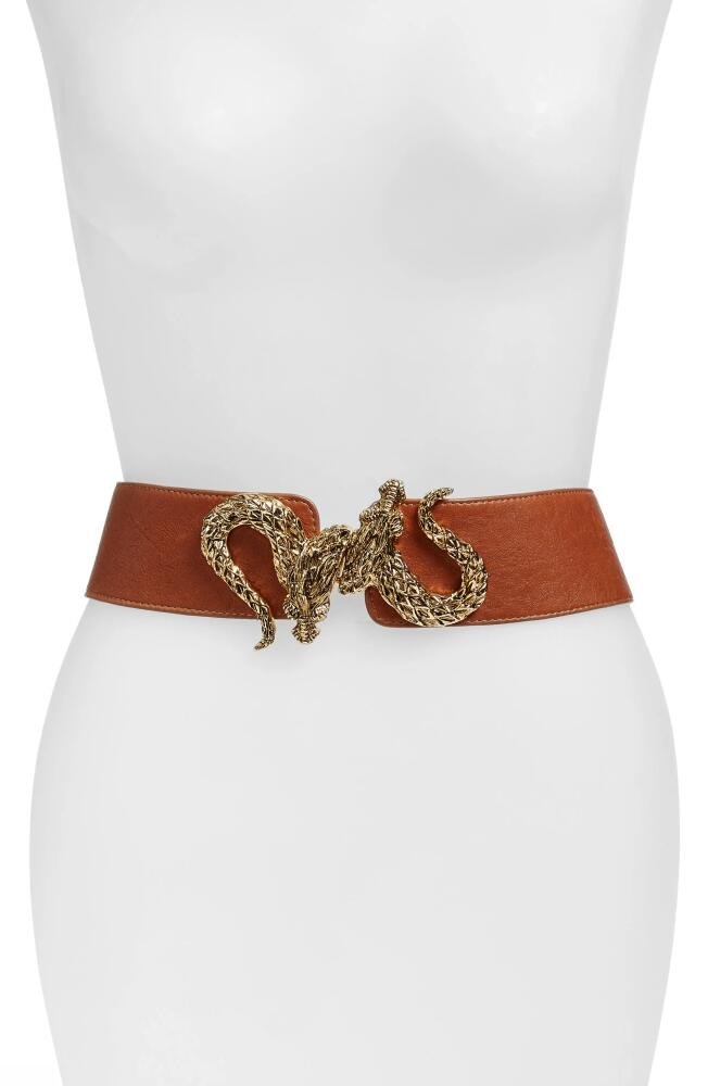 Raina 'Penelope - Dragon' Stretch Belt in Cognac Cover